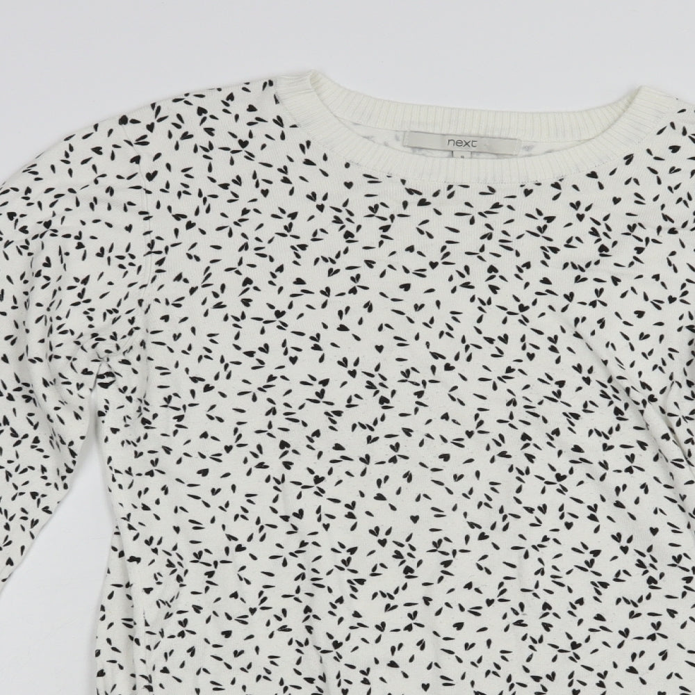 Womens UK Size 8 NEXT White Pullover Jumper