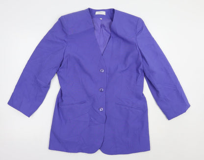 Classics Womens Purple   Jacket Blazer Size 12  Button