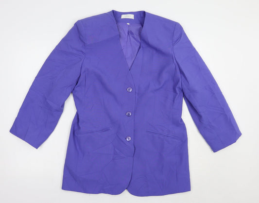 Classics Womens Purple   Jacket Blazer Size 12  Button