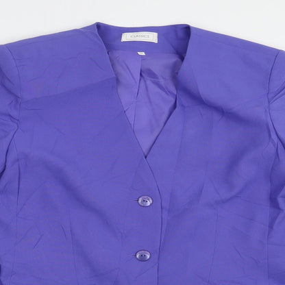 Classics Womens Purple   Jacket Blazer Size 12  Button