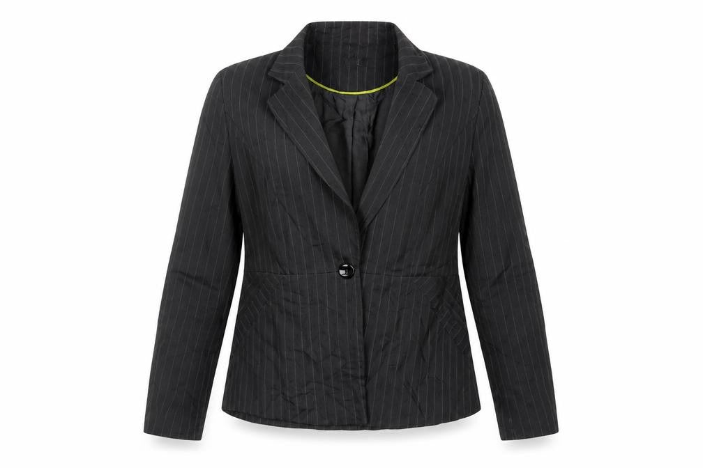 George Womens Grey Striped  Jacket Blazer Size 16  Button