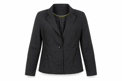 George Womens Grey Striped  Jacket Blazer Size 16  Button