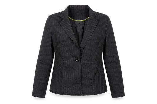 George Womens Grey Striped  Jacket Blazer Size 16  Button