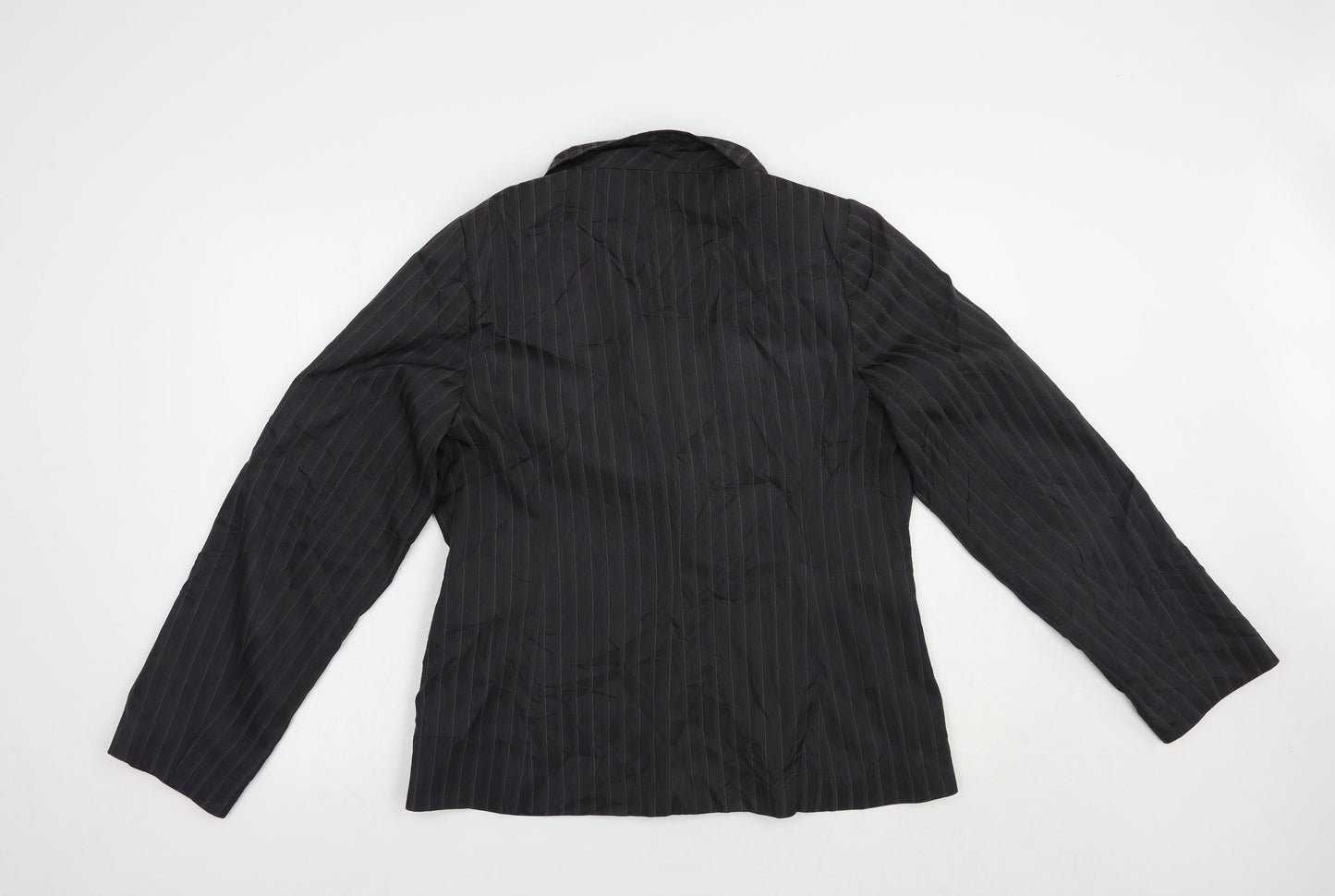 George Womens Grey Striped  Jacket Blazer Size 16  Button