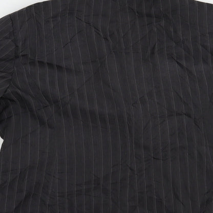 George Womens Grey Striped  Jacket Blazer Size 16  Button