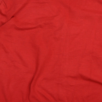 Wishwood Womens Red V-Neck  Polyester Cardigan Jumper Size L