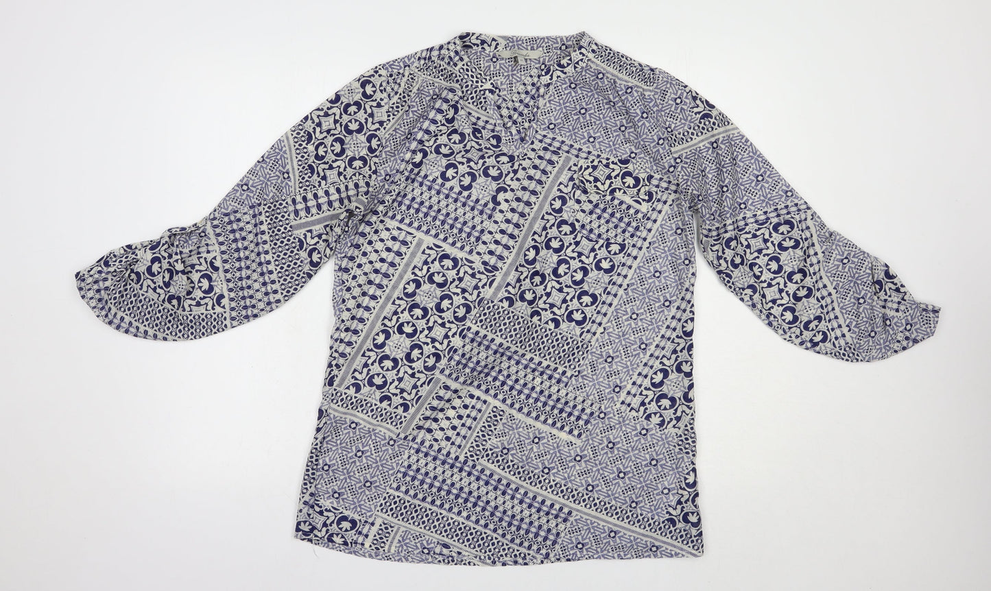 Womens UK Size 10 Peacocks Blue Basic Blouse