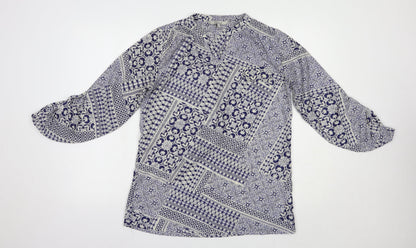 Womens UK Size 10 Peacocks Blue Basic Blouse