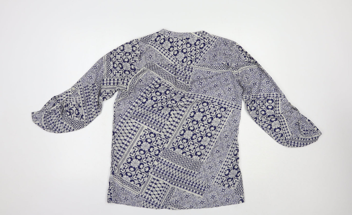 Womens UK Size 10 Peacocks Blue Basic Blouse