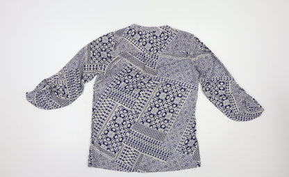 Womens UK Size 10 Peacocks Blue Basic Blouse