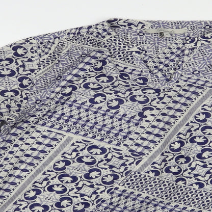 Womens UK Size 10 Peacocks Blue Basic Blouse