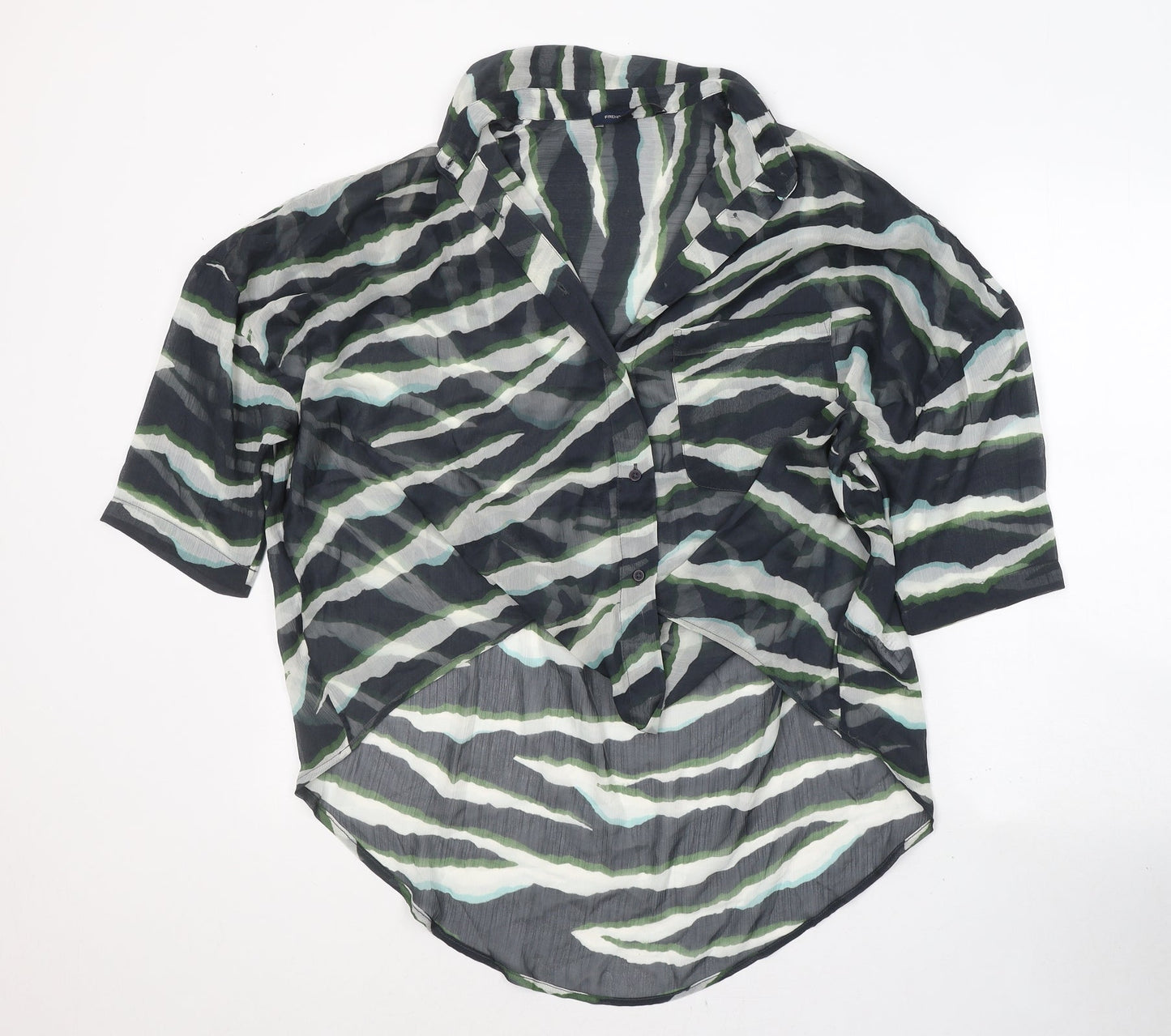 Womens UK Size S French Connection Green Basic Blouse