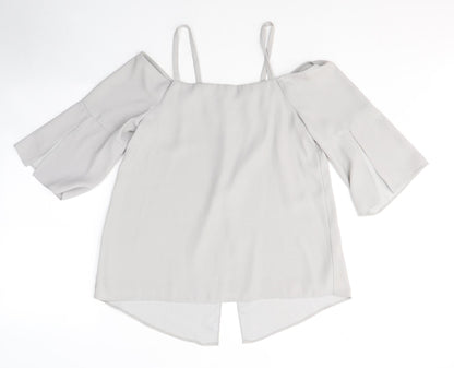 Womens UK Size 12 River Island Grey Camisole Blouse