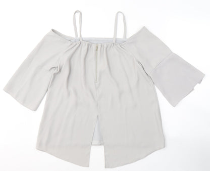 Womens UK Size 12 River Island Grey Camisole Blouse