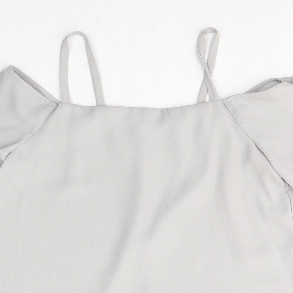 Womens UK Size 12 River Island Grey Camisole Blouse