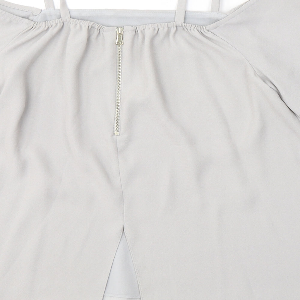 Womens UK Size 12 River Island Grey Camisole Blouse