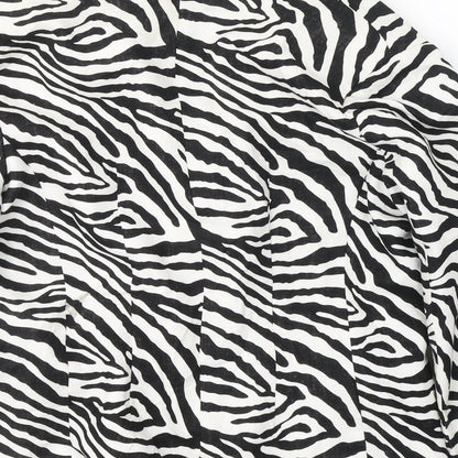 Simon Jefferey Womens Black Animal Print Viscose Jacket Blazer Size 16