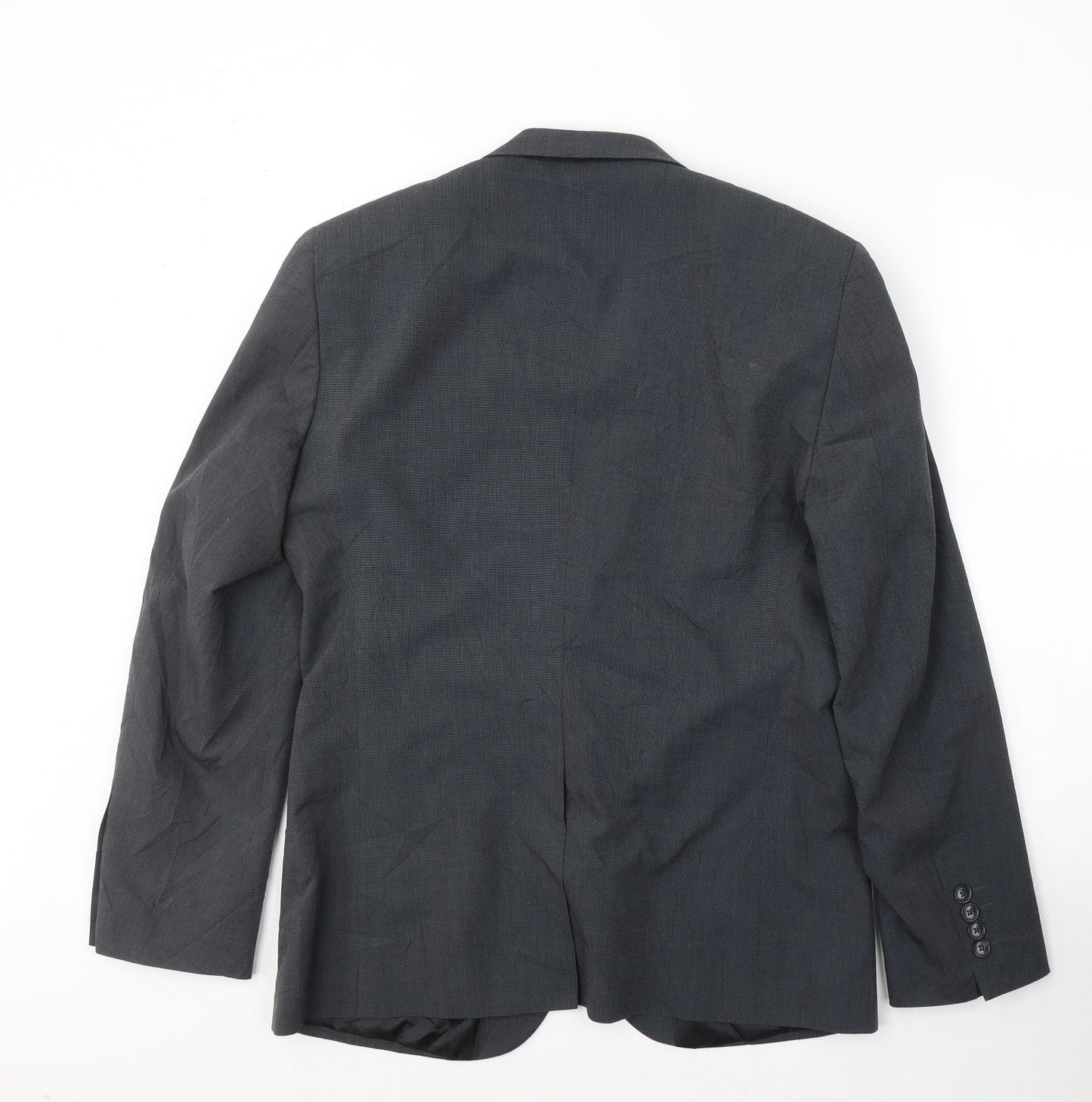 TU Mens Grey  Polyester Jacket Suit Jacket Size 40