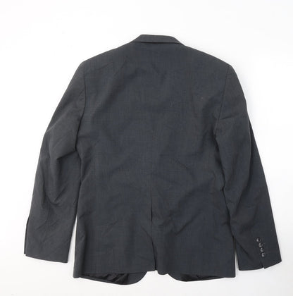 TU Mens Grey  Polyester Jacket Suit Jacket Size 40