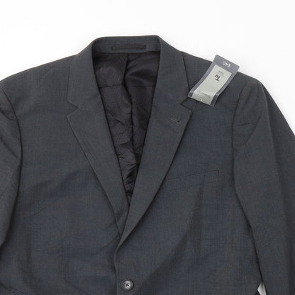 TU Mens Grey  Polyester Jacket Suit Jacket Size 40