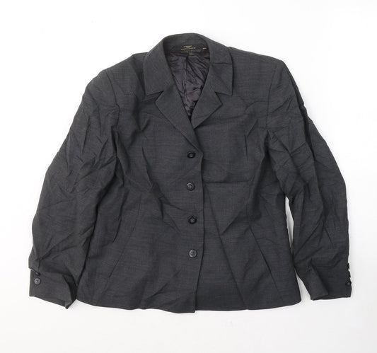 Marks and Spencer Womens Grey  Wool Jacket Suit Jacket Size 12