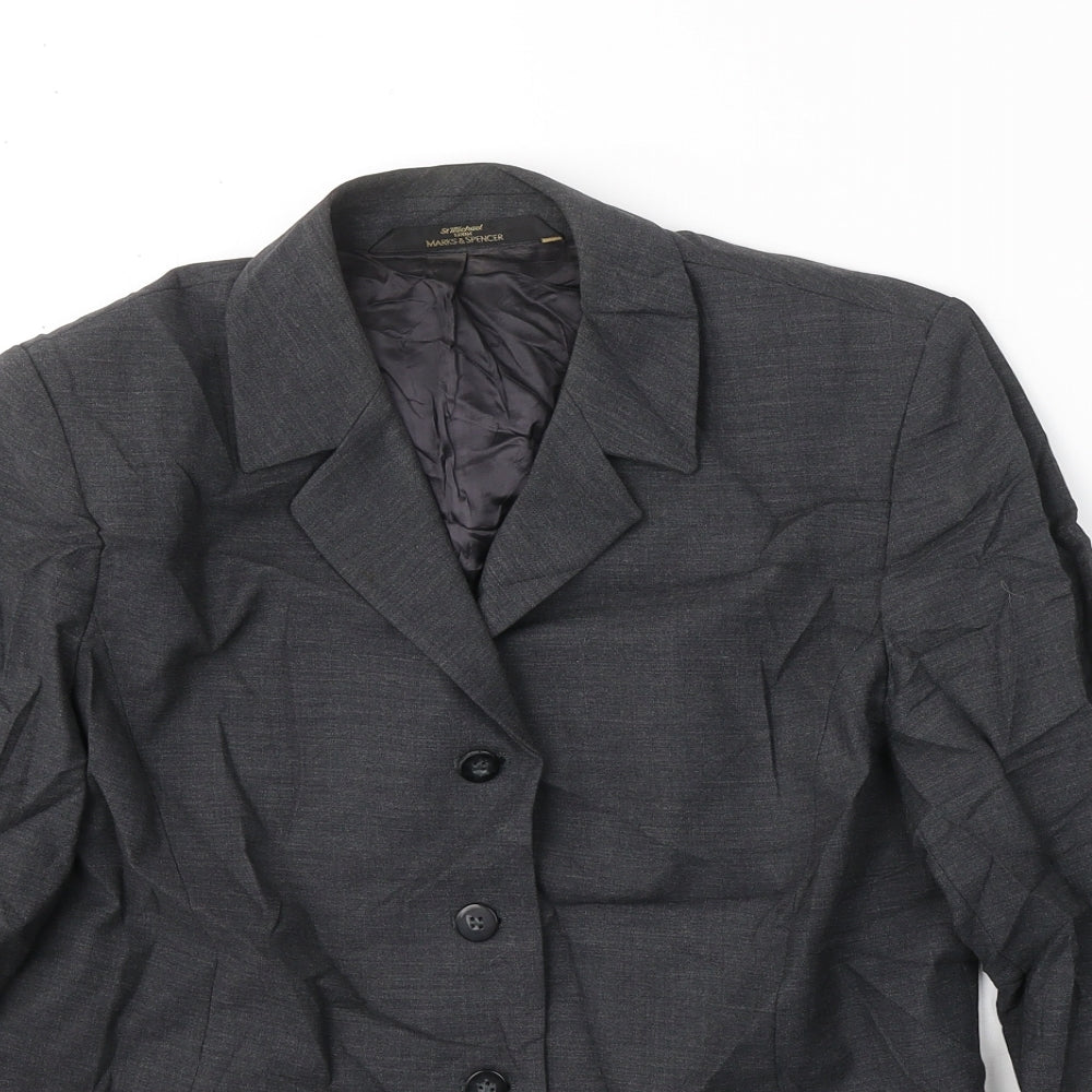 Womens UK Size 12 Marks and Spencer Regular Grey Suit Jacket