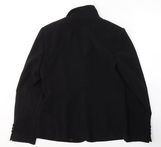 Dorothy Perkins Womens Black Striped Polyester Jacket Suit Jacket Size 12