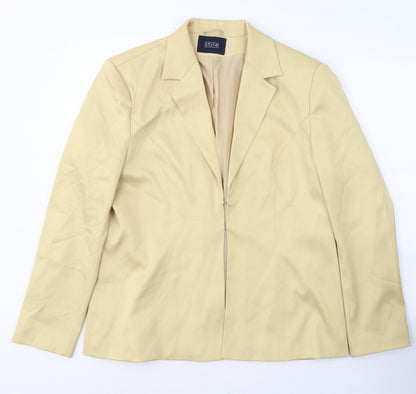 Style Womens Gold  Polyester Jacket Blazer Size 16