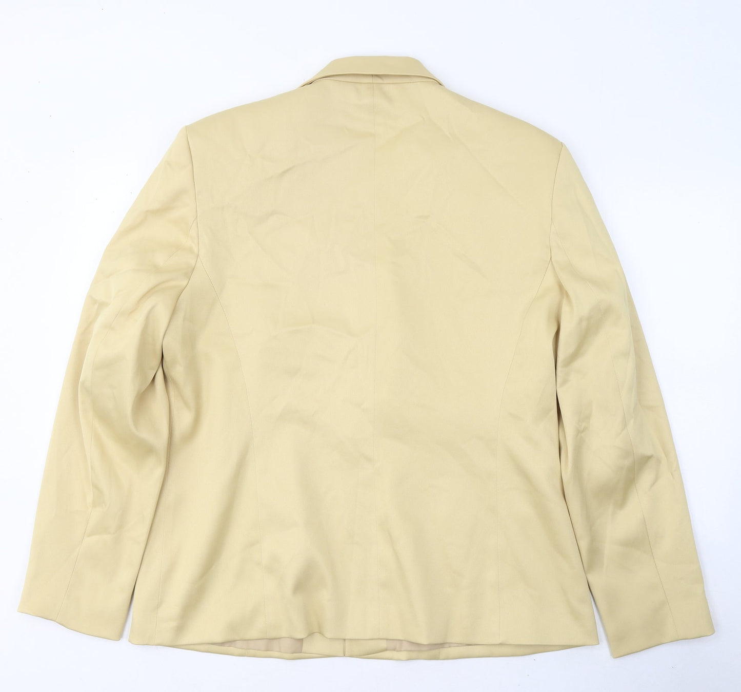 Style Womens Gold  Polyester Jacket Blazer Size 16