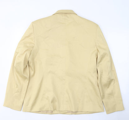 Style Womens Gold  Polyester Jacket Blazer Size 16