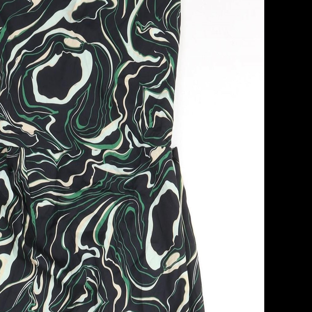 NaaNaa Womens Black Geometric Polyester Ball Gown  Size 6  Square Neck Tie