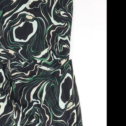 NaaNaa Womens Black Geometric Polyester Ball Gown  Size 6  Square Neck Tie