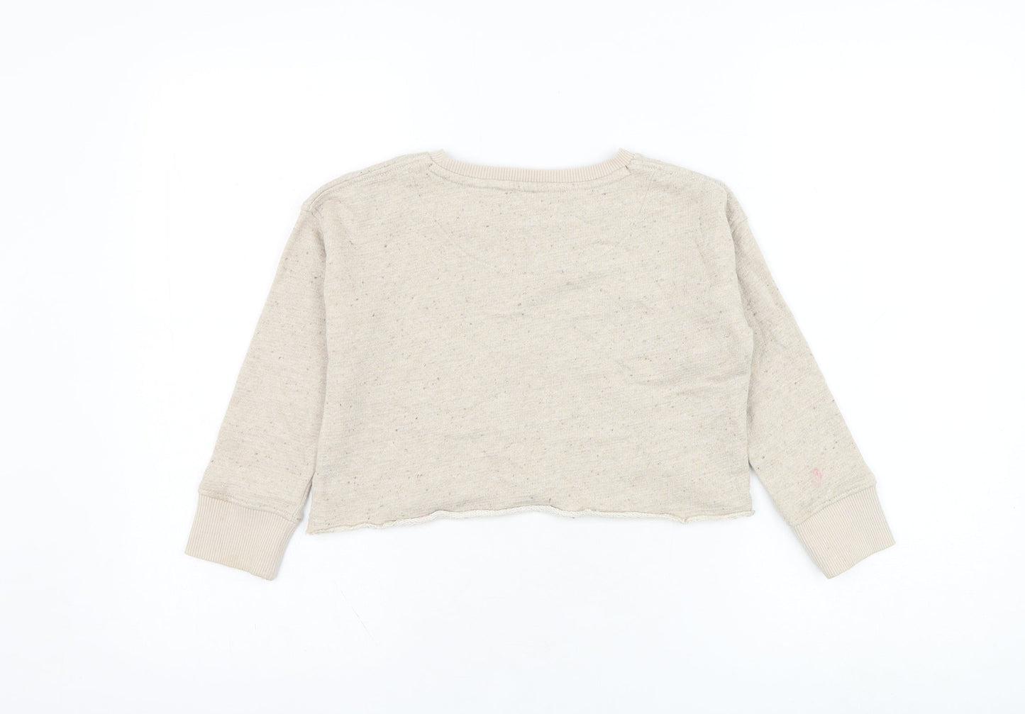 NEXT Girls Beige  Cotton Pullover Sweatshirt Size 6 Years  Pullover - Butterfly