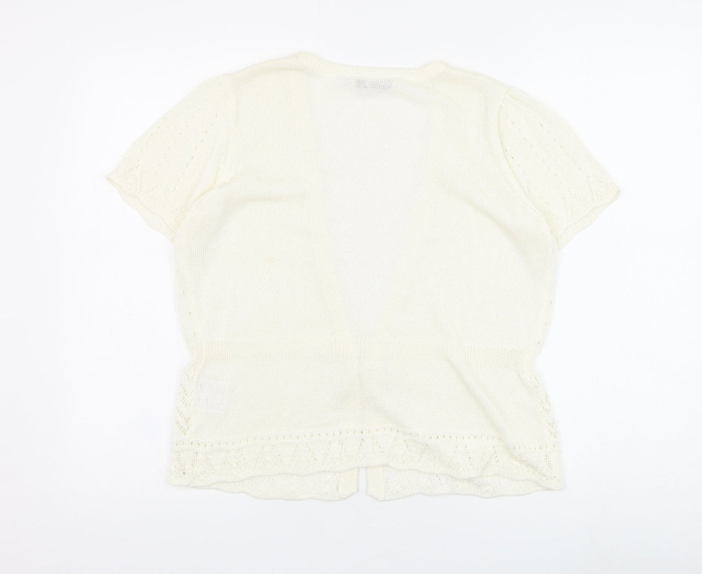 Womens UK Size 14 EWM Ivory Cardigan Jumper