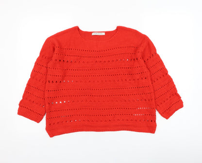 Womens UK Size 10 Betty Barclay Red Pullover Jumper