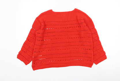 Womens UK Size 10 Betty Barclay Red Pullover Jumper