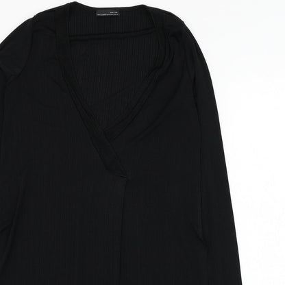 Womens UK Size M Zara Black Basic Blouse