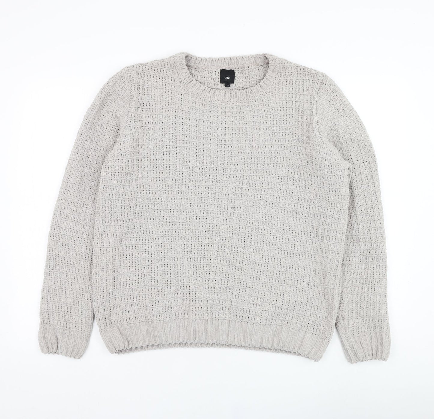 Womens UK Size M River Island Grey Pullover Jumper