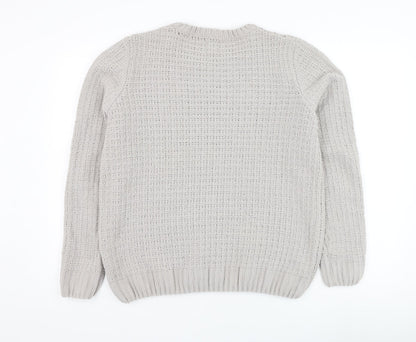 Womens UK Size M River Island Grey Pullover Jumper