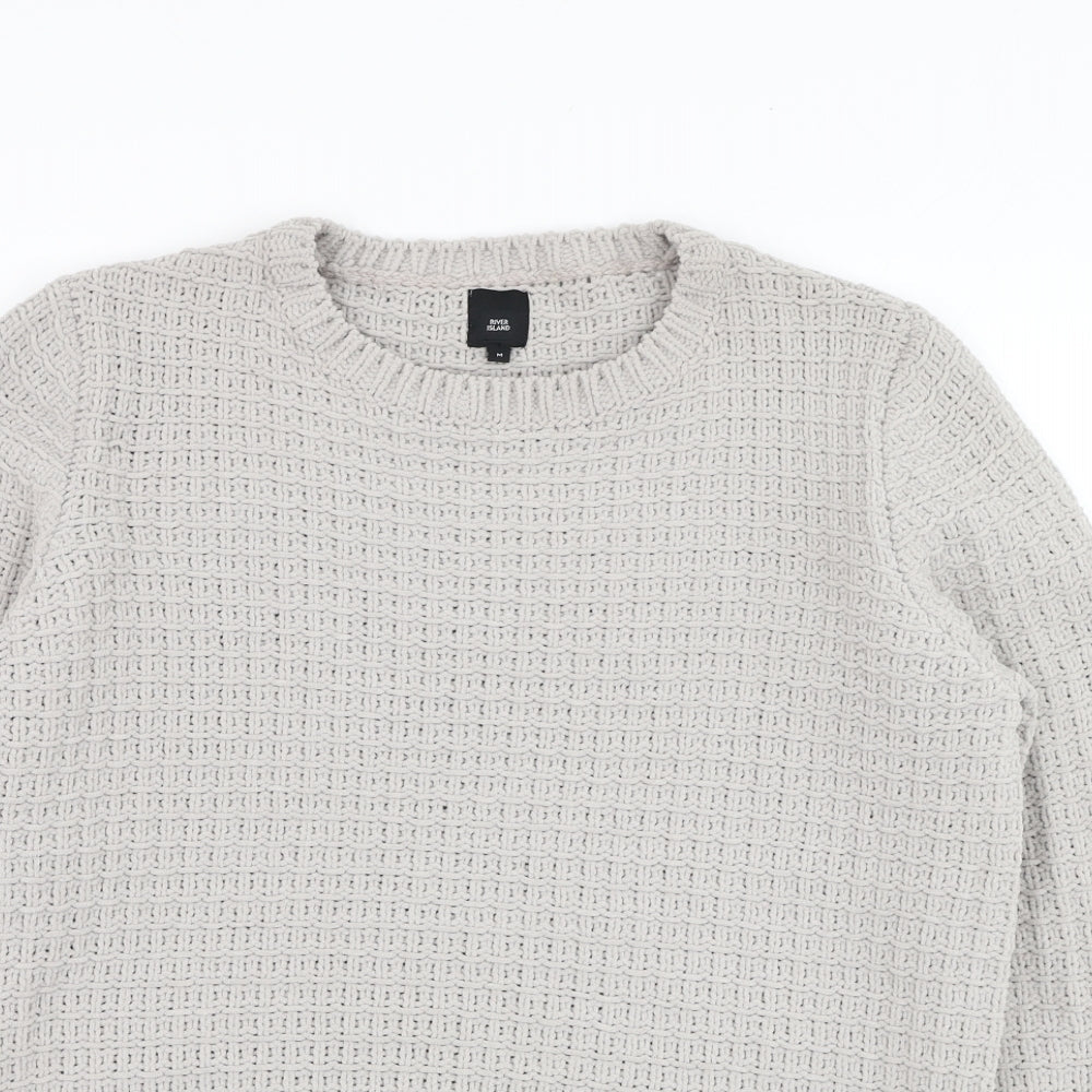 Womens UK Size M River Island Grey Pullover Jumper