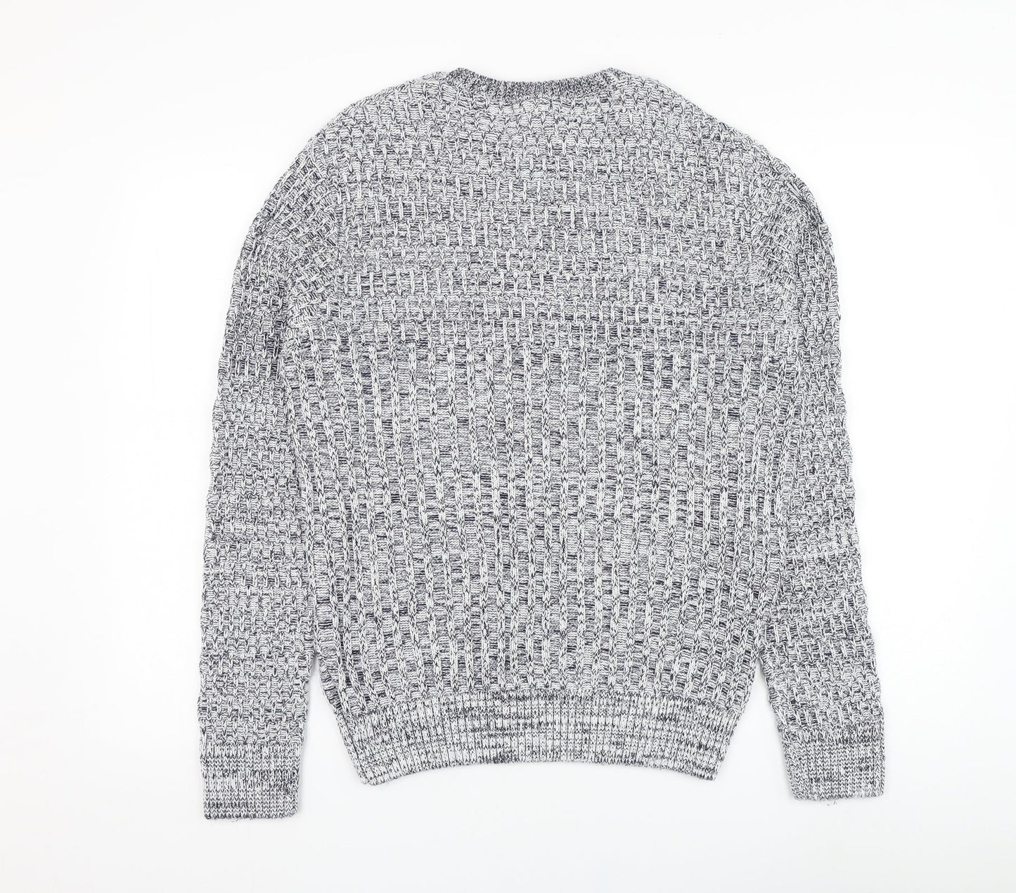 Boohoo Womens Blue Round Neck  Cotton Pullover Jumper Size M