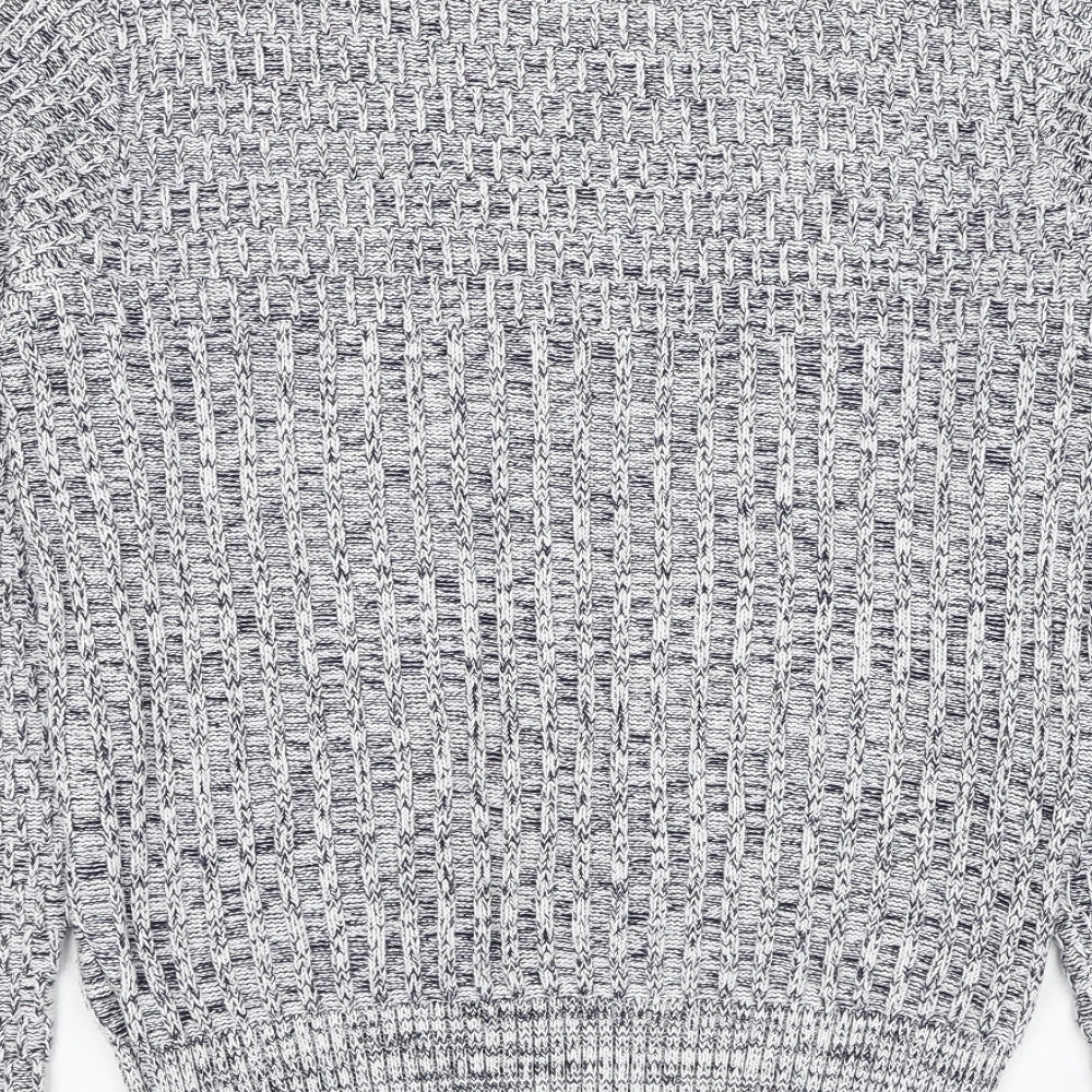 Boohoo Womens Blue Round Neck  Cotton Pullover Jumper Size M