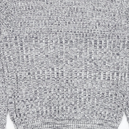 Boohoo Womens Blue Round Neck  Cotton Pullover Jumper Size M