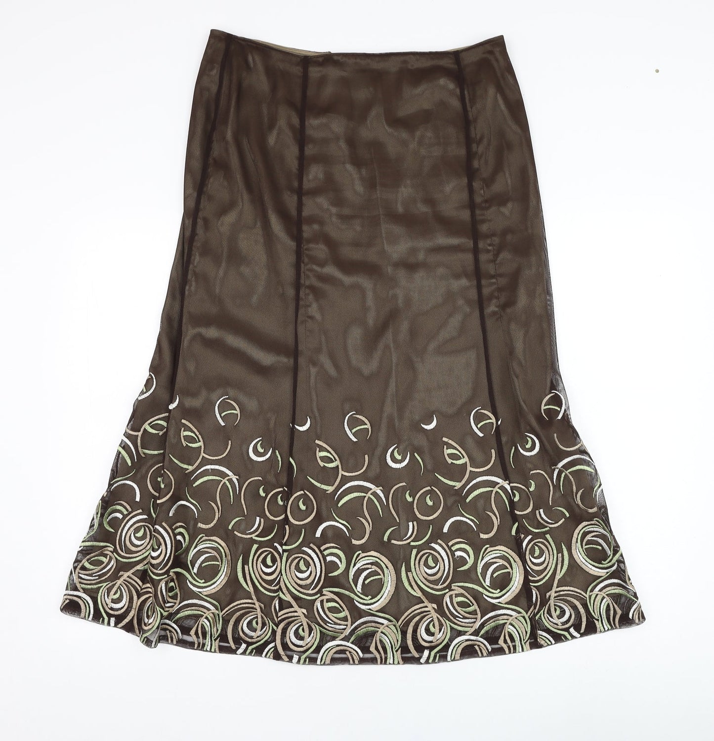 MINUET Womens Green  Polyester Straight & Pencil Skirt Size 14   Zip