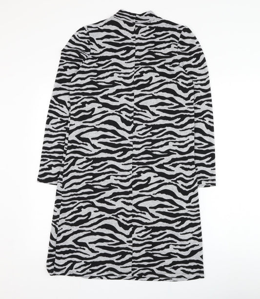 George Womens  Animal Print Polyester Jumper Dress  Size 12  Mock Neck Pullover