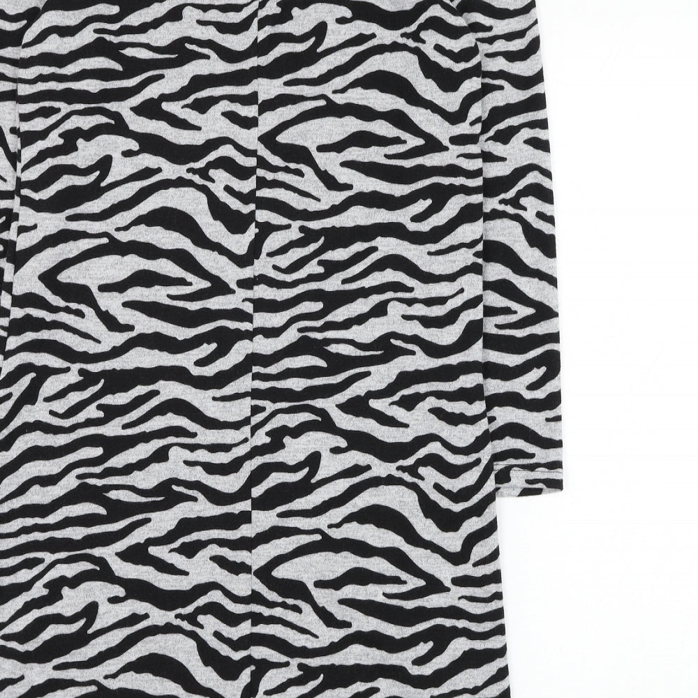 George Womens  Animal Print Polyester Jumper Dress  Size 12  Mock Neck Pullover