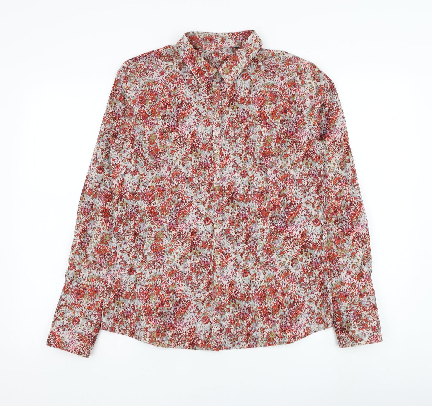 Womens UK Size S Preworn Red Basic Button-Up
