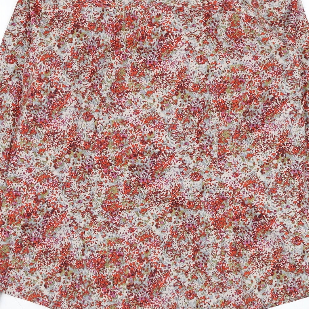 Womens UK Size S Preworn Red Basic Button-Up