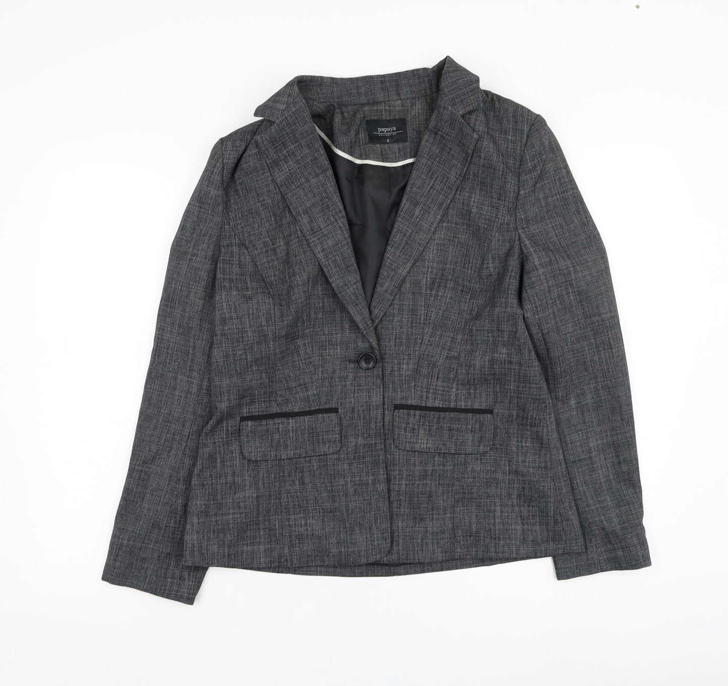 Papaya Womens Grey   Jacket Blazer Size 12  Button
