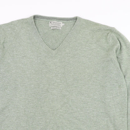 Ty Mens Green Round Neck  Cotton Pullover Jumper Size L